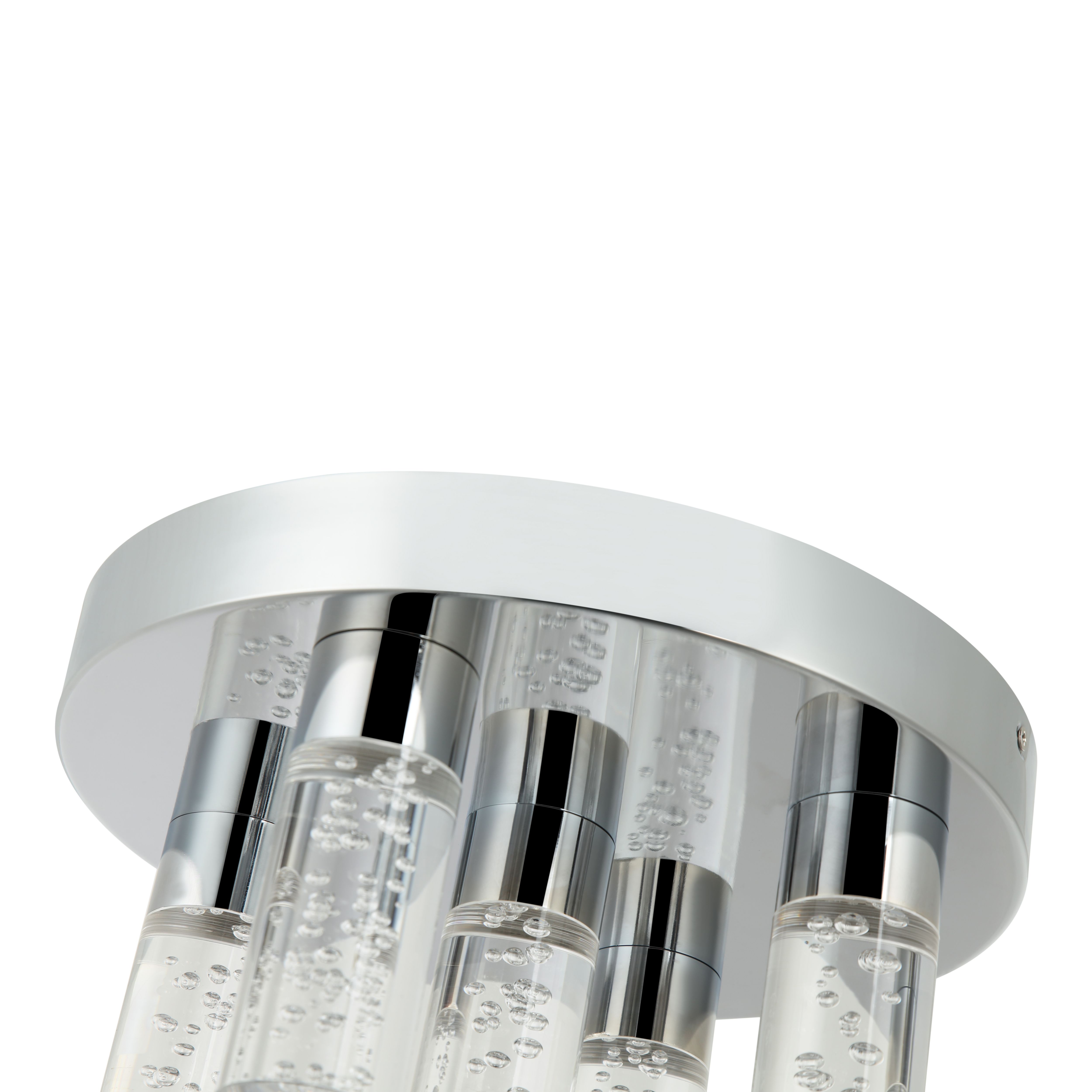 GoodHome Myvat Acrylic & metal Chrome effect 5 Lamp Bathroom LED Ceiling light
