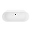 GoodHome Nakina Gloss White Acrylic Back to wall D-shaped Double ended Bath (L)1700mm (W)750mm