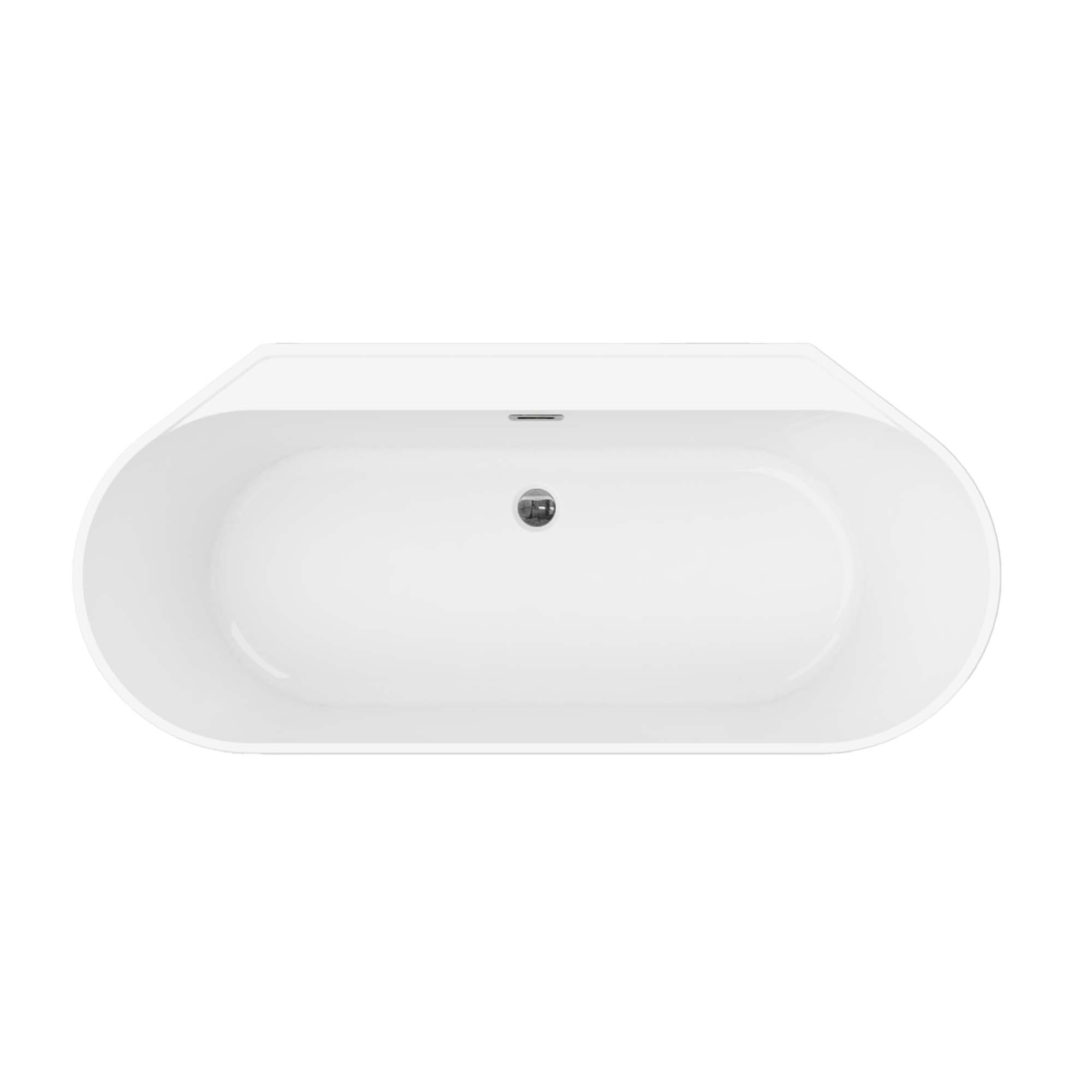 GoodHome Nakina Matt Grey D-shaped Left or right-handed Back to wall Double ended Bath with 0 Tap holes (L)170cm (W)75cm