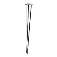GoodHome Nantua 890mm Black Modern Hairpin Worktop support leg