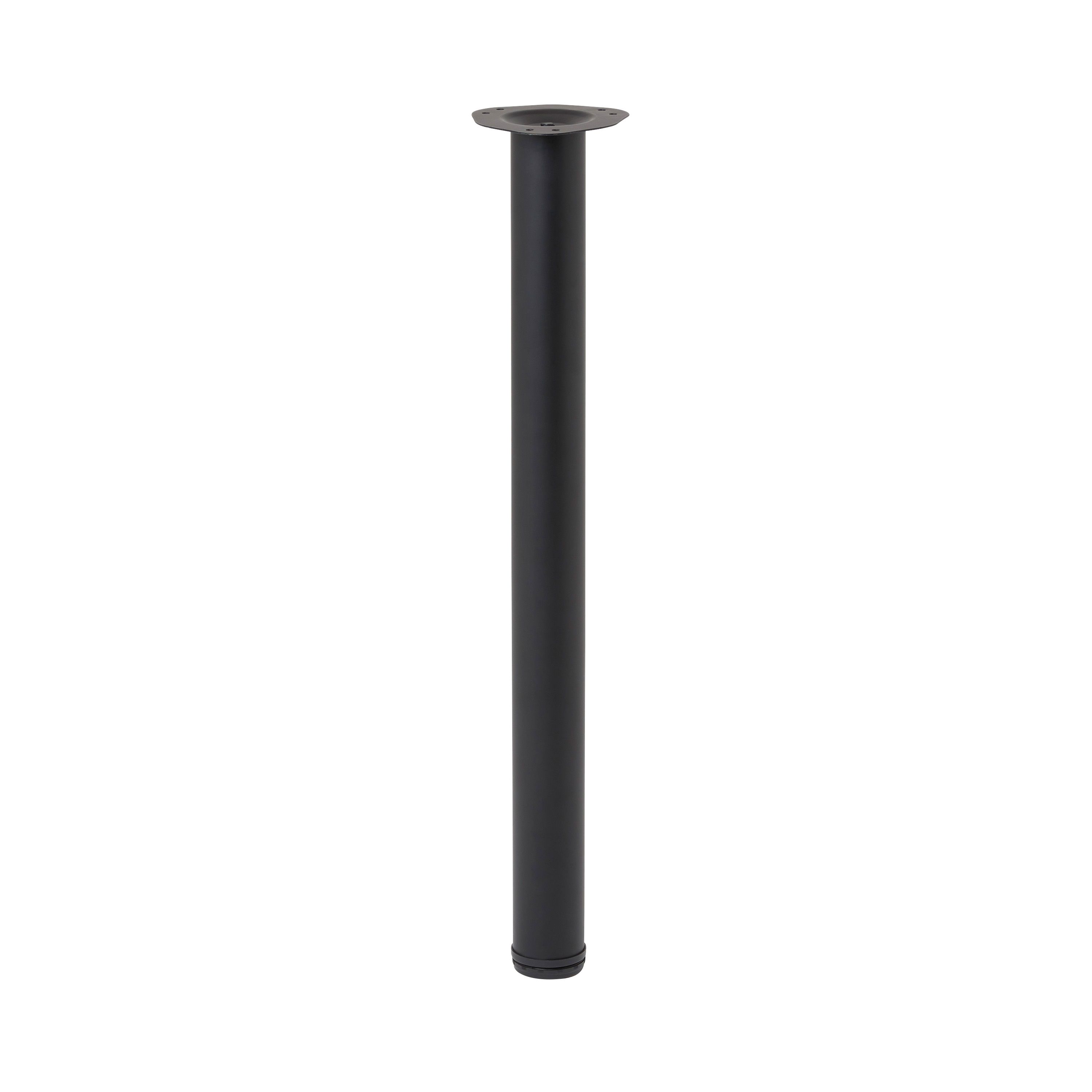GoodHome Nantua 900mm Black Modern Worktop support leg (Dia)60mm