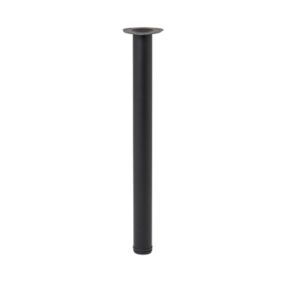 GoodHome Nantua 900mm Black Modern Worktop support leg (Dia)60mm