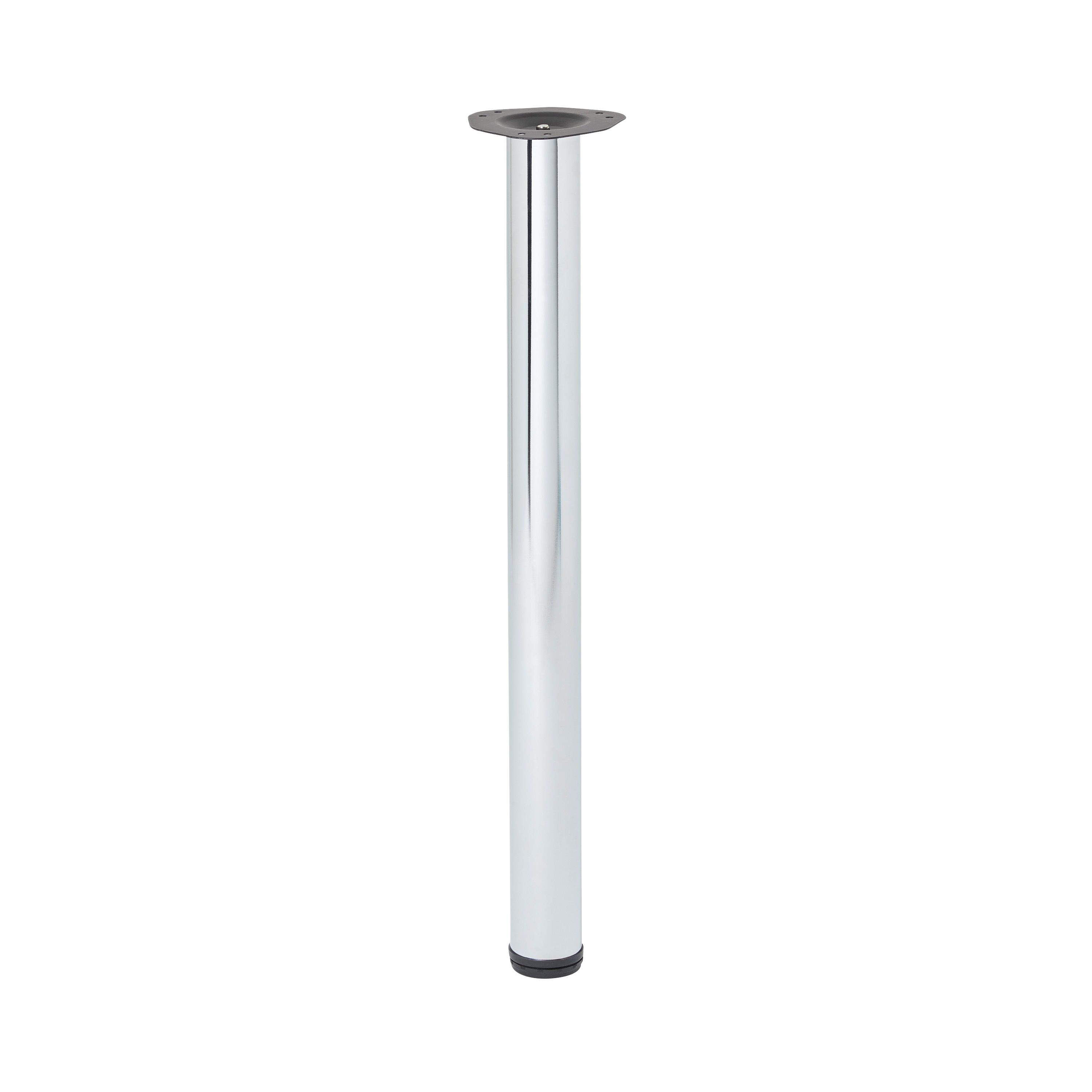 GoodHome Nantua 900mm Chrome effect Modern Worktop support leg (Dia)60mm