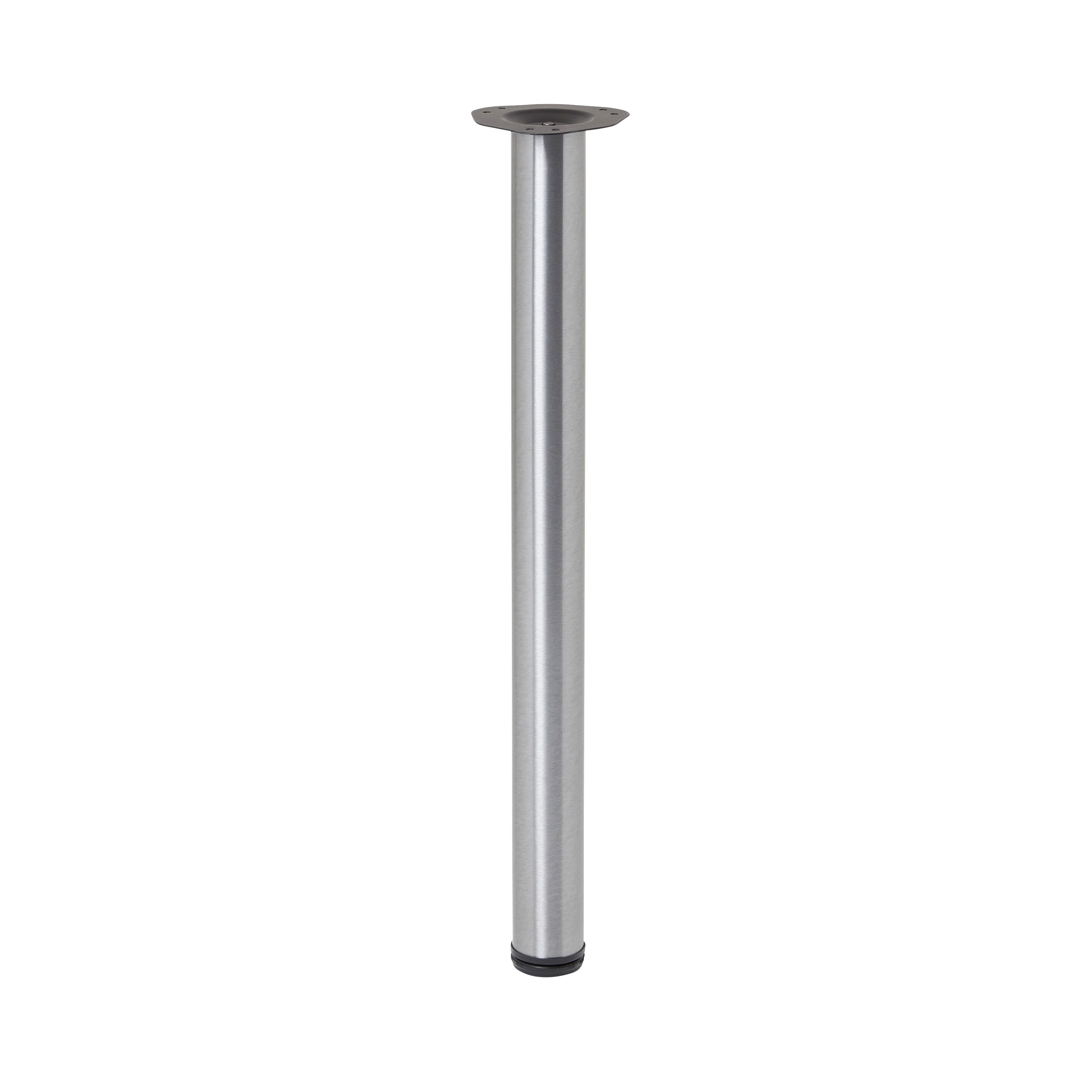 GoodHome Nantua 900mm Silver effect Modern Worktop support leg (Dia)60mm