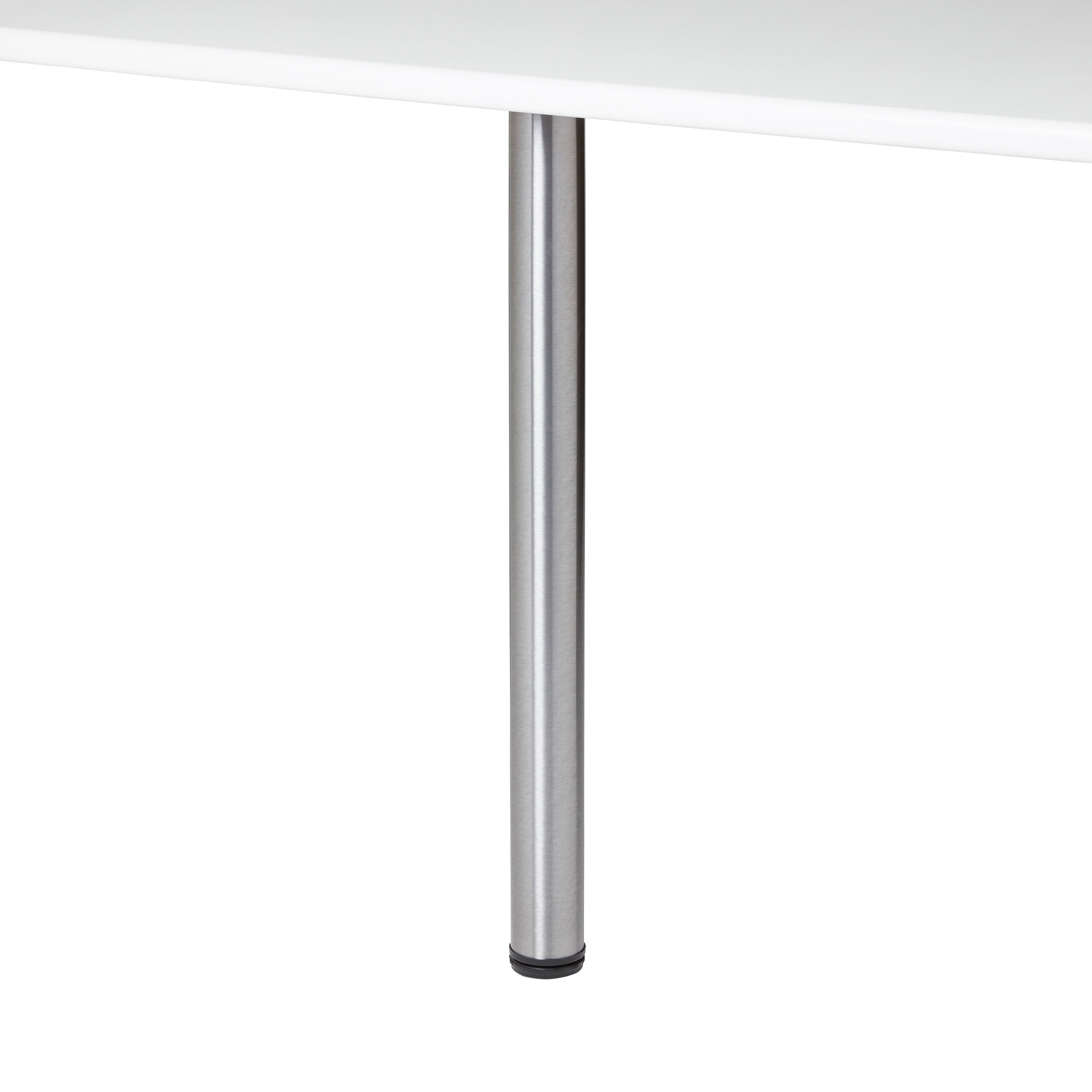 GoodHome Nantua Brushed Silver effect Modern Worktop support leg (Dia)60mm (H)900mm