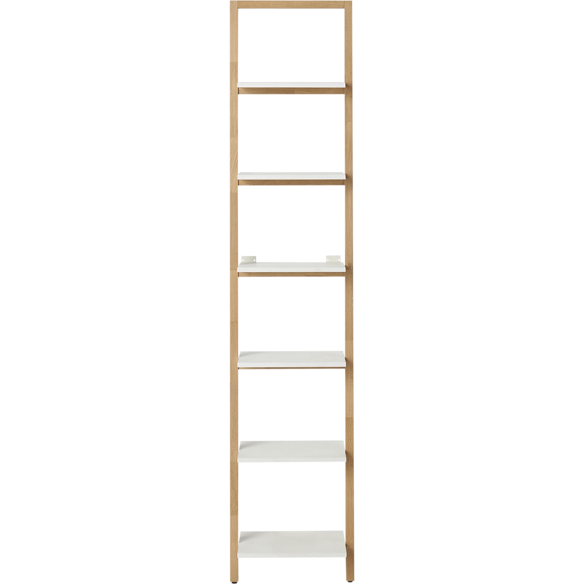 GoodHome Nantua Matt Natural & white Oak effect Medium-density fibreboard (MDF) Wall-mounted Shelving, (L)405mm (D)200mm (H) 1900mm