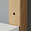 GoodHome Nantua Matt Natural & white Oak effect Medium-density fibreboard (MDF) Wall-mounted Shelving, (L)405mm (D)360mm (H) 1900mm
