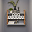 GoodHome Nantua Matt Natural & White Oak effect Short Wall Cabinet (W)645mm (H)530mm