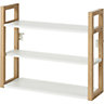 GoodHome Nantua Matt Natural & White Oak effect Wall-mounted 3 Shelves Storage unit (D) 200mm (H) 530mm