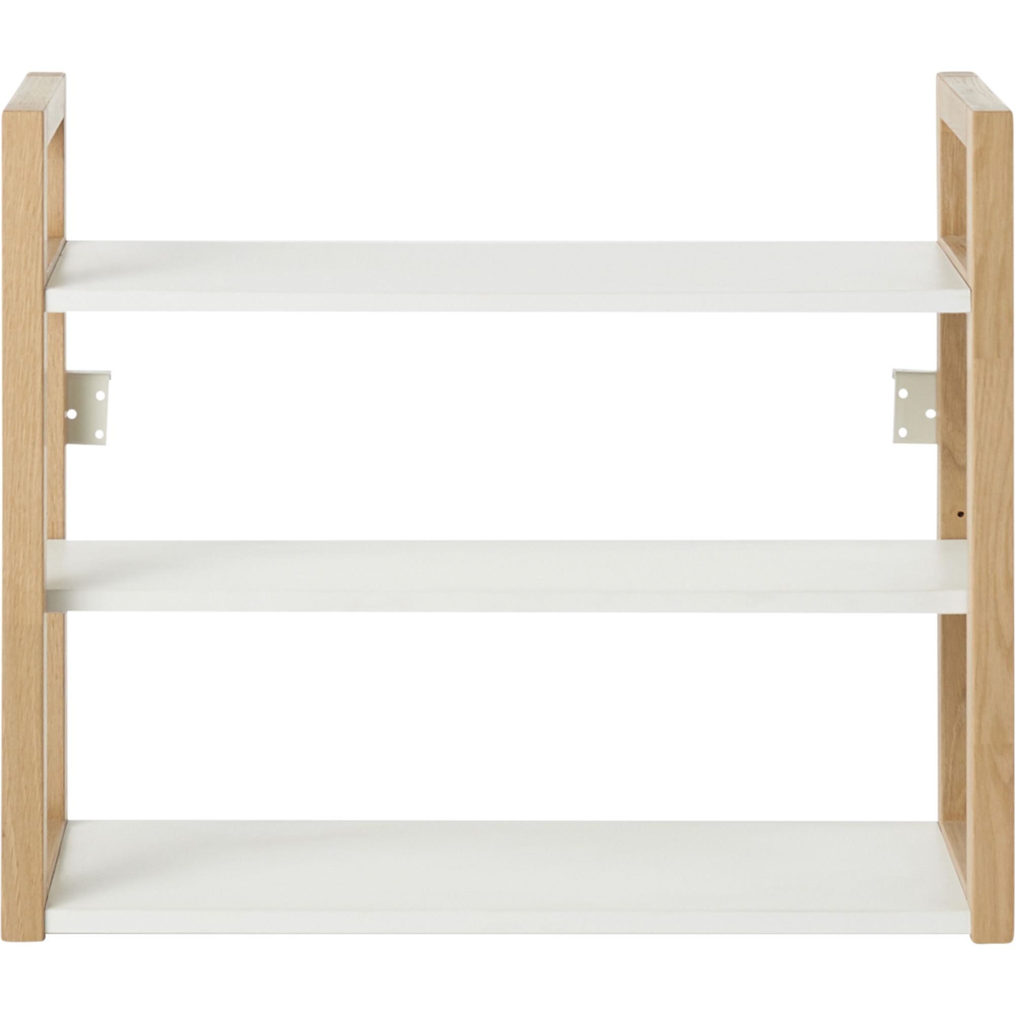 GoodHome Nantua Matt Natural & White Oak effect Wall-mounted 3 Shelves Storage unit (D) 200mm (H) 530mm