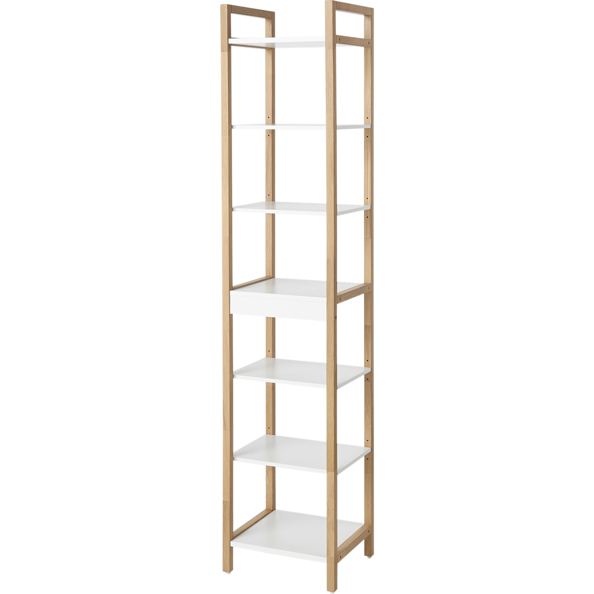 GoodHome Nantua Matt Natural & white Oak effect Wall-mounted Bathroom Shelving (D)36cm (H)190cm (L)40.5cm
