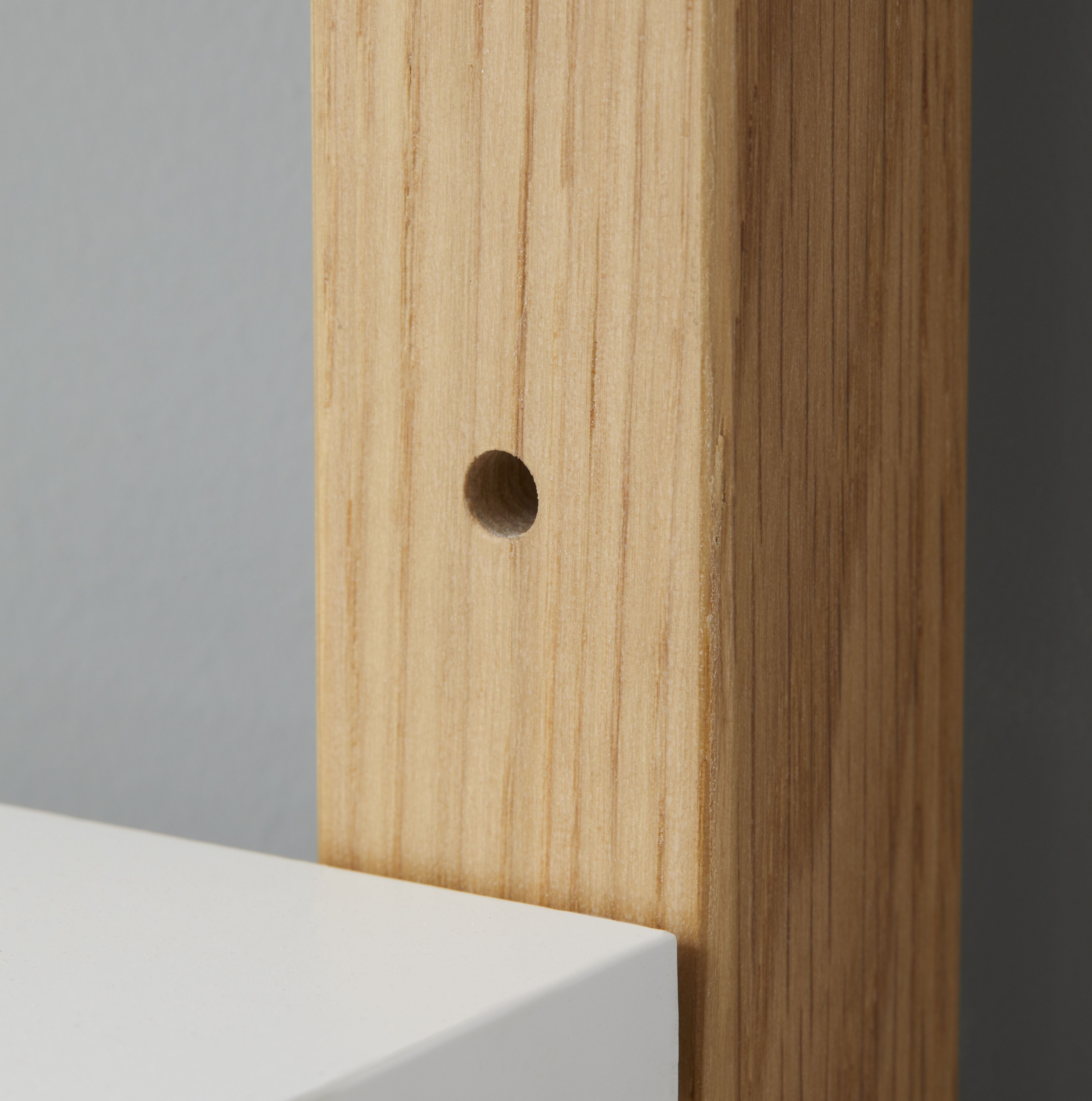 GoodHome Nantua Matt Natural & white Oak effect Wall-mounted Bathroom Shelving (D)36cm (H)190cm (L)40.5cm