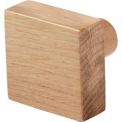 GoodHome Nantua Wood Square Hook (H)50mm (W)50mm