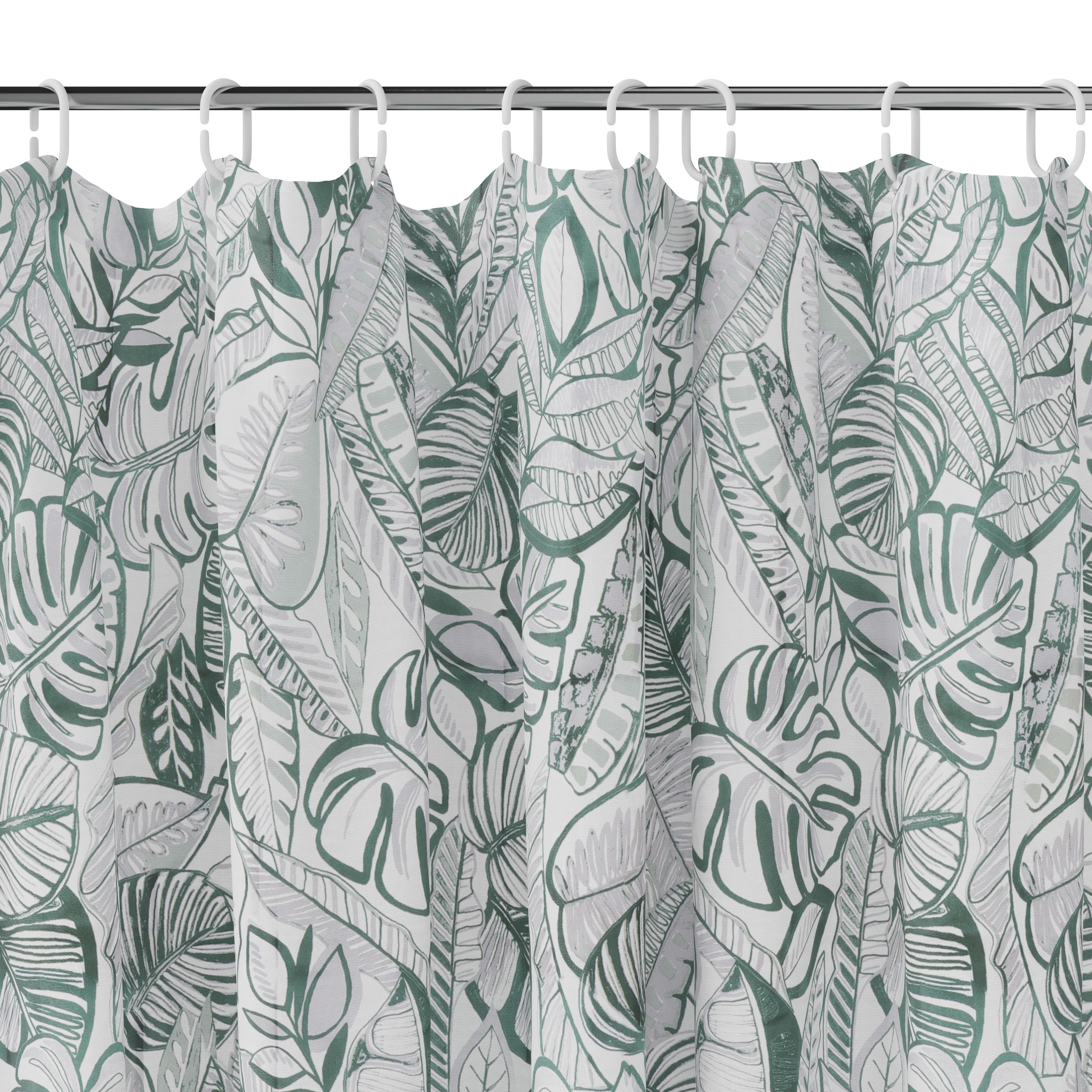 GoodHome Nassua Green Jungle Shower curtain (W)180cm