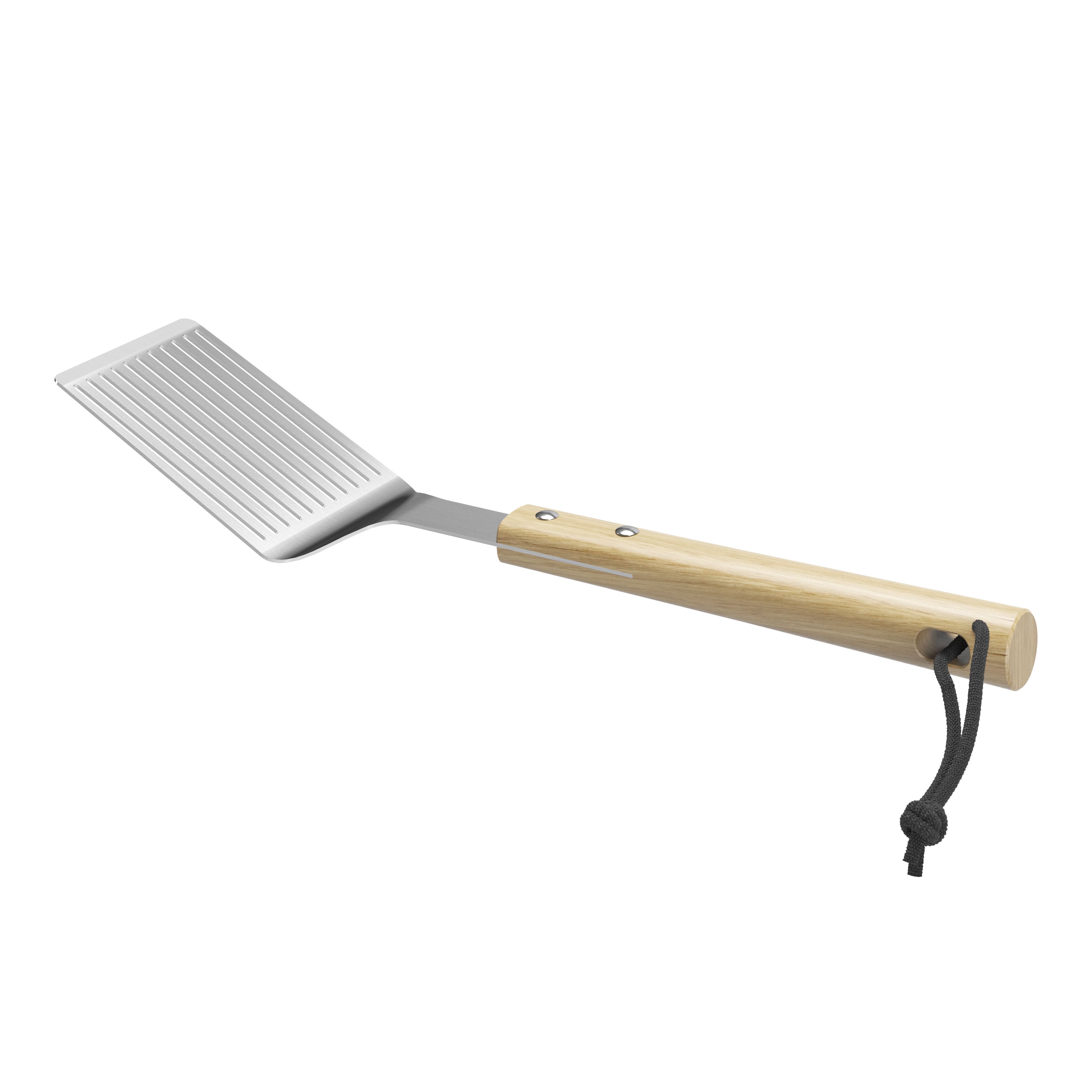 GoodHome Natural Beech & stainless steel Grill spatula