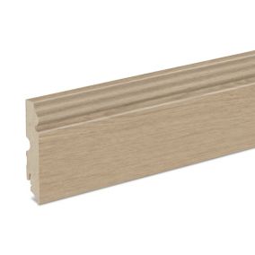 GoodHome Natural MDF Skirting board (L)2.2m (W)90mm (T)19mm