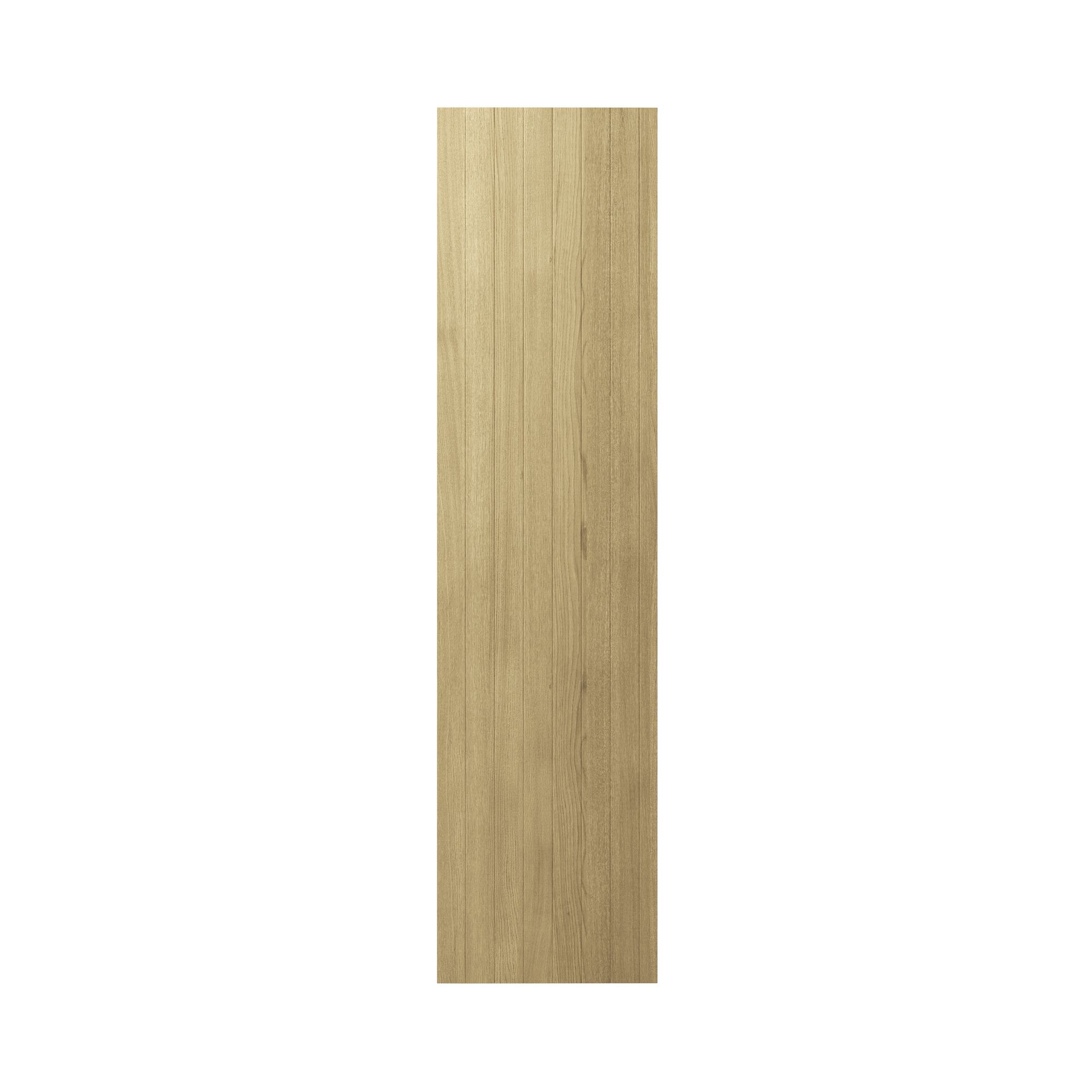 GoodHome Natural oak shaker Tall Appliance & larder Appliance Clad on end panel (H)2400mm (W)610mm