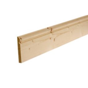 GoodHome Natural Pine Torus Skirting board (L)2.4m (W)144mm (T)19.5mm, Pack of 2