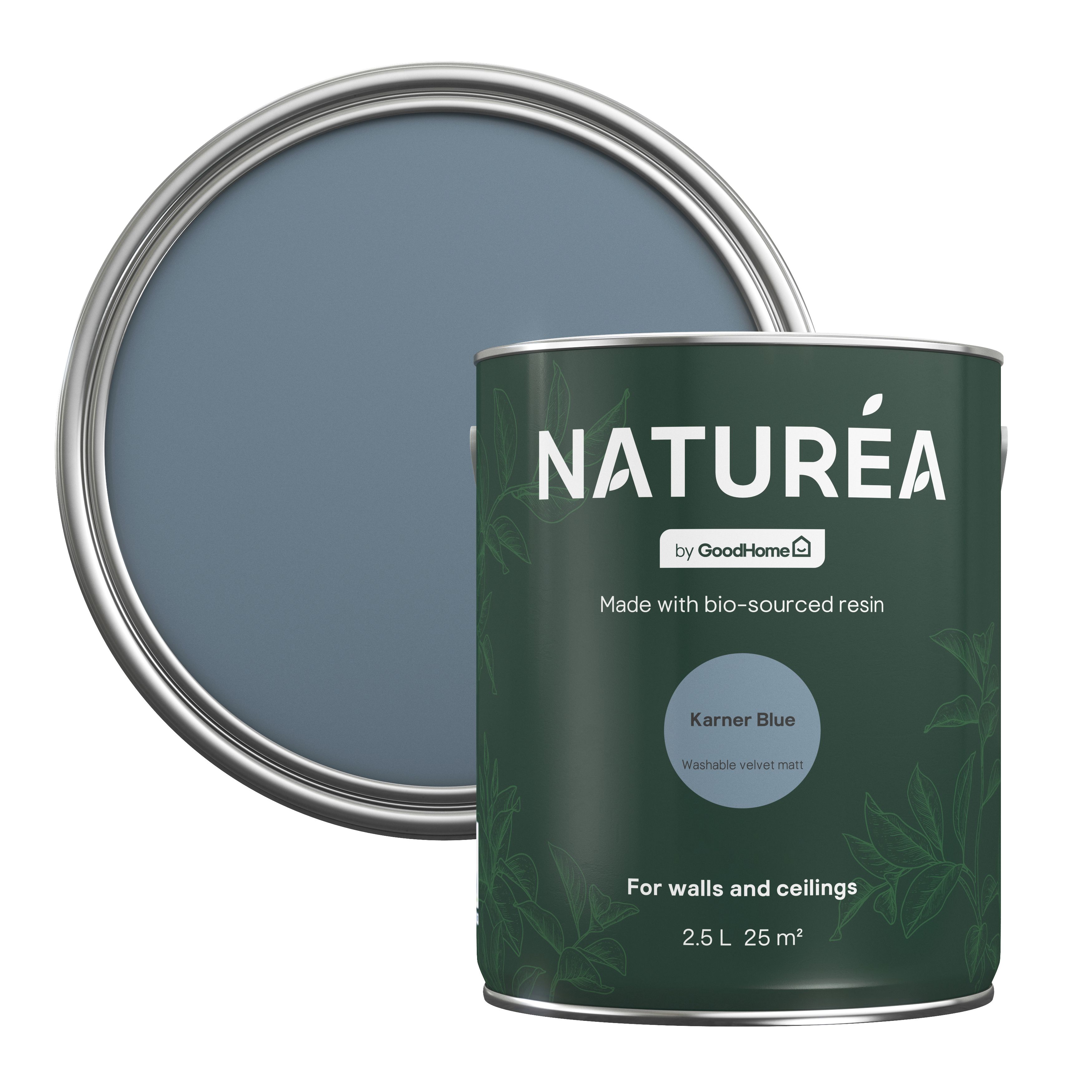 GoodHome Naturéa Karner Blue Velvet matt Emulsion paint, 2.5L DIY at B&Q