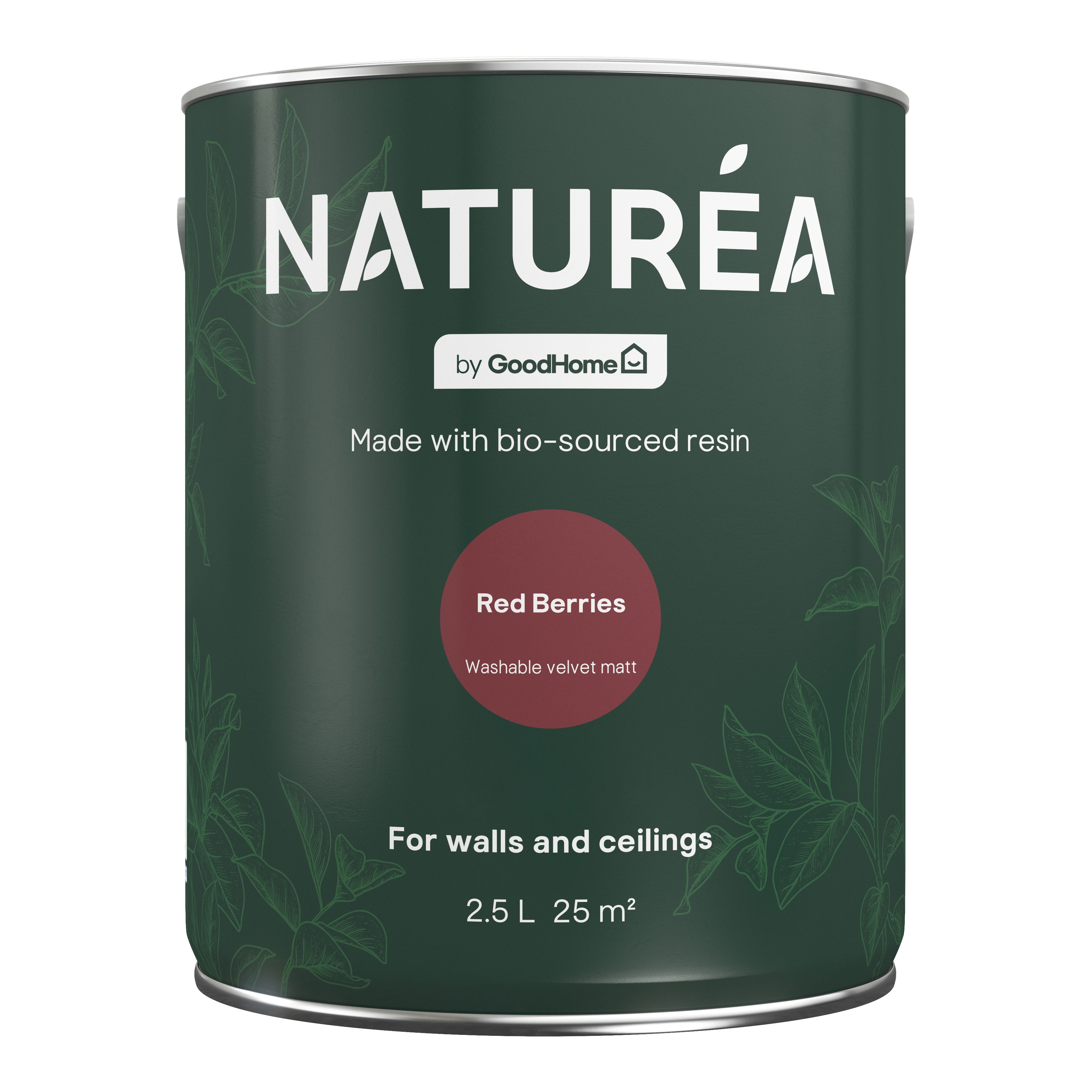 GoodHome Naturéa Red Berries Velvet matt Wall paint, 2.5L