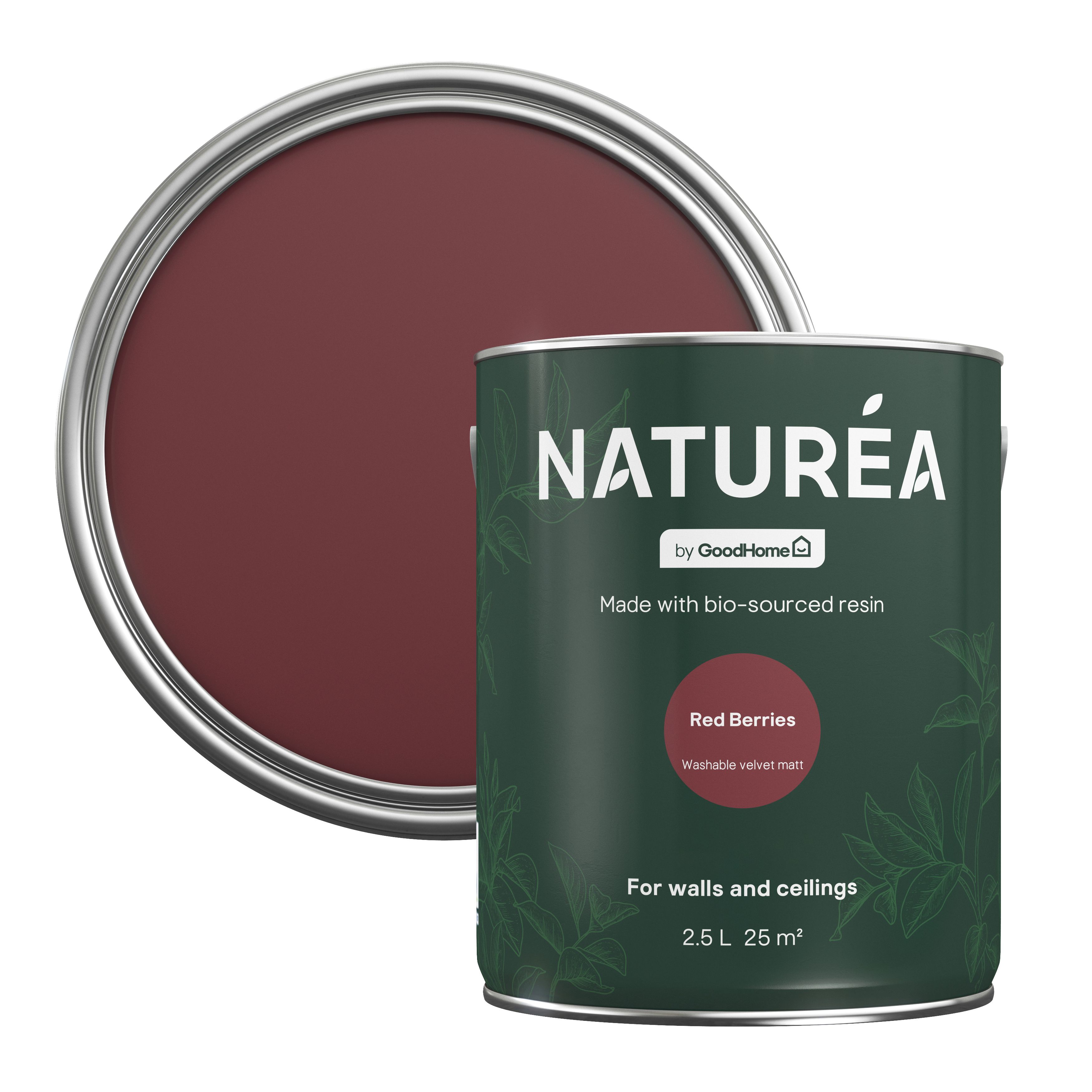 GoodHome Naturéa Red Berries Velvet matt Wall paint, 2.5L