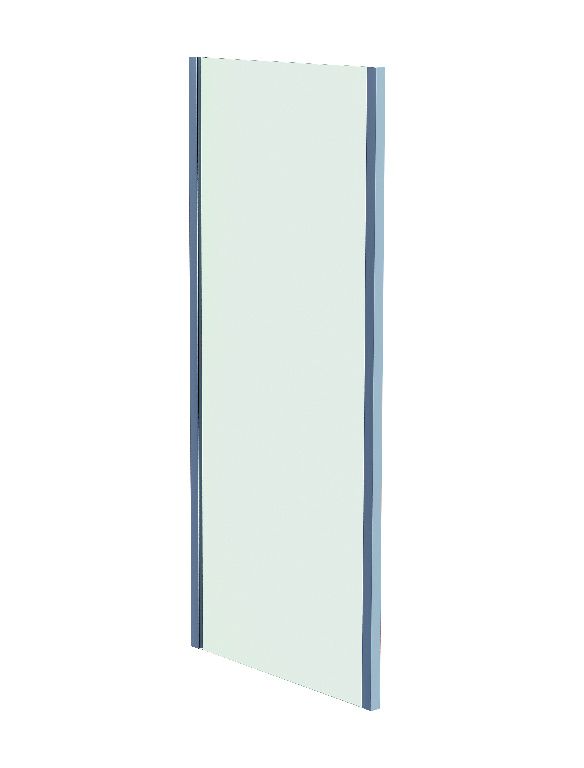 GoodHome Naya Framed Silver Chrome effect Clear No design Fixed Shower panel (H)195cm (W)90cm