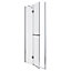 GoodHome Naya Silver effect Clear No design Full open pivot Shower Door (H)195cm (W)100cm