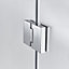 GoodHome Naya Silver effect Clear No design Full open pivot Shower Door (H)195cm (W)80cm