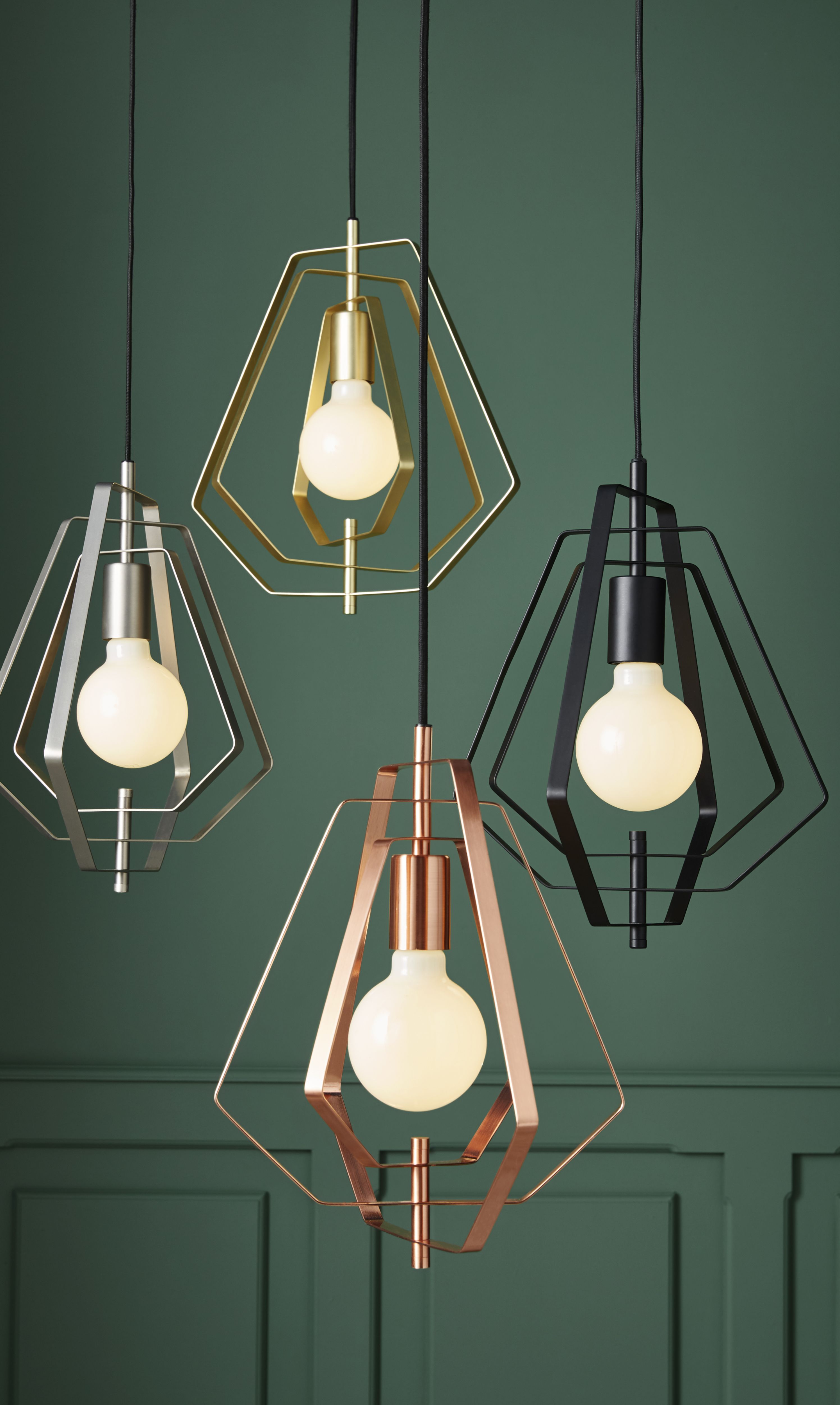 GoodHome Nedoki Brass effect Pendant ceiling light, (Dia)350mm