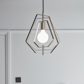 GoodHome Nedoki Silver effect Pendant ceiling light, (Dia)350mm