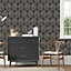 GoodHome Nefrit Grey Leaf Smooth Wallpaper