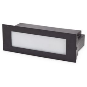 GoodHome Neihart Black Mains-powered Neutral white LED Rectangular Deck light