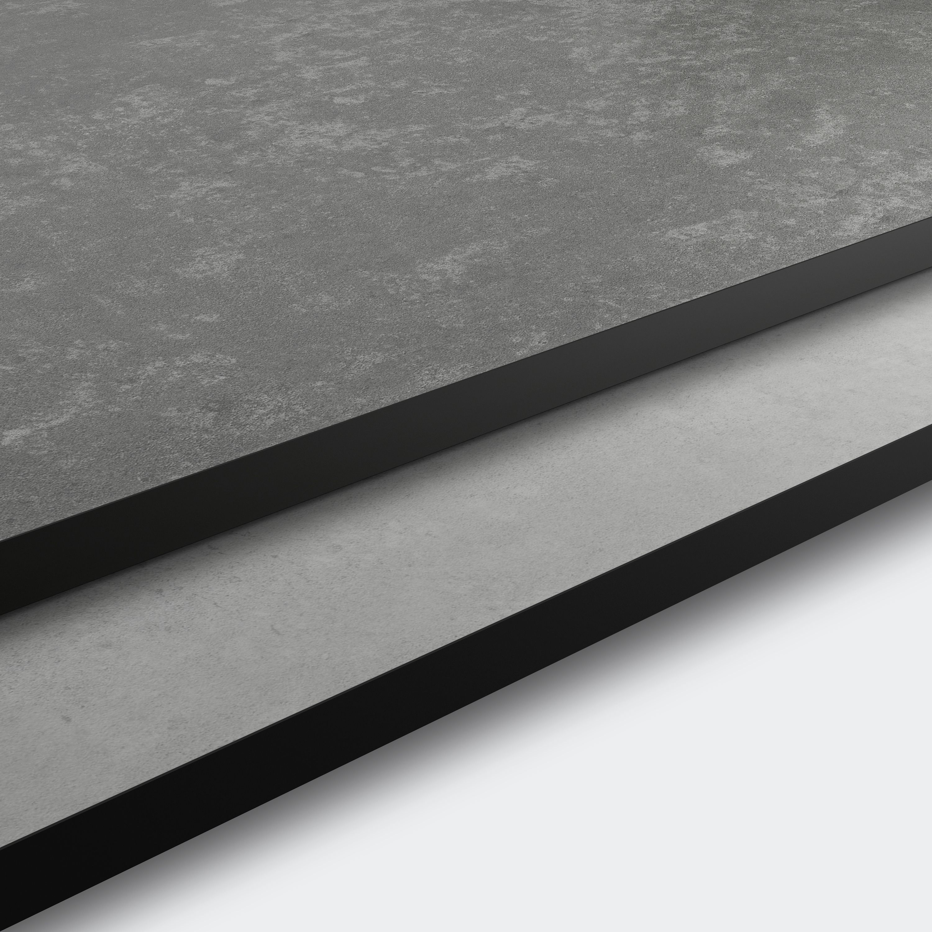 GoodHome Nepeta Grey Mineral effect Compact Laminate Square edge Kitchen Worktop, (L)2000mm (T)12mm