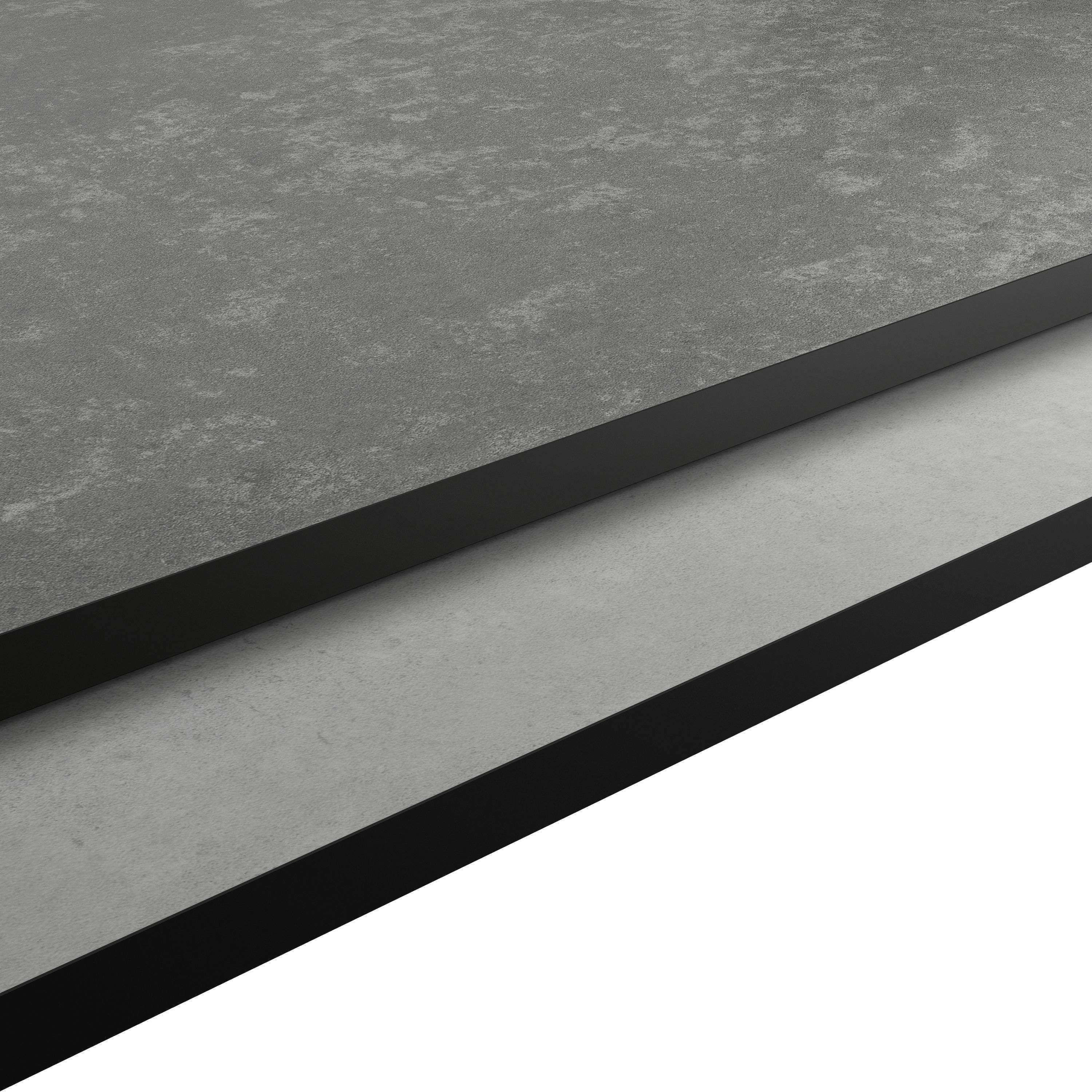 GoodHome Nepeta Grey Mineral effect Compact Laminate Square edge Kitchen Worktop, (L)2000mm (T)12mm