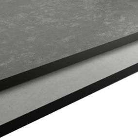 GoodHome Nepeta Grey Stone effect Paper & resin Upstand (L)3000mm
