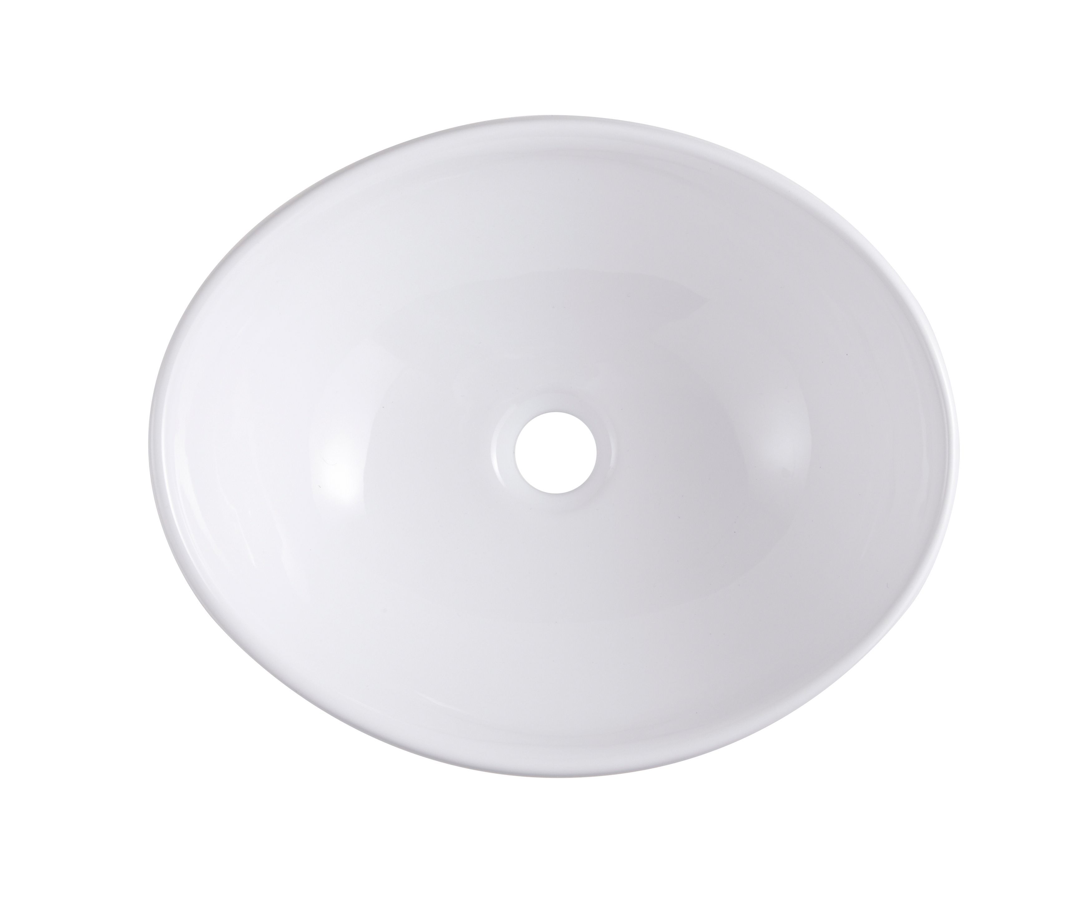 GoodHome Nessa Gloss White Oval Counter top Basin (W)40.5cm