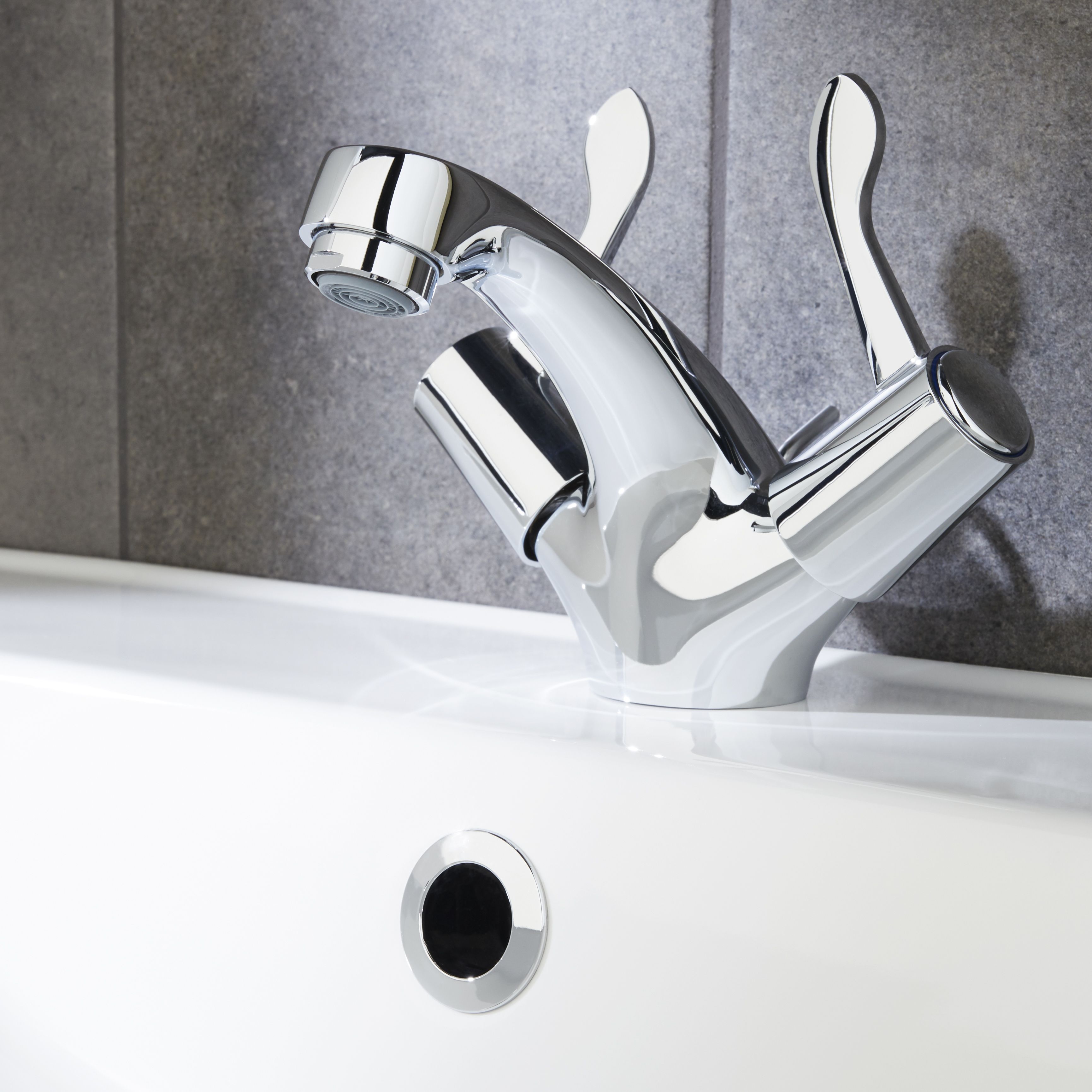 GoodHome Netley Round Basin Mono mixer Tap