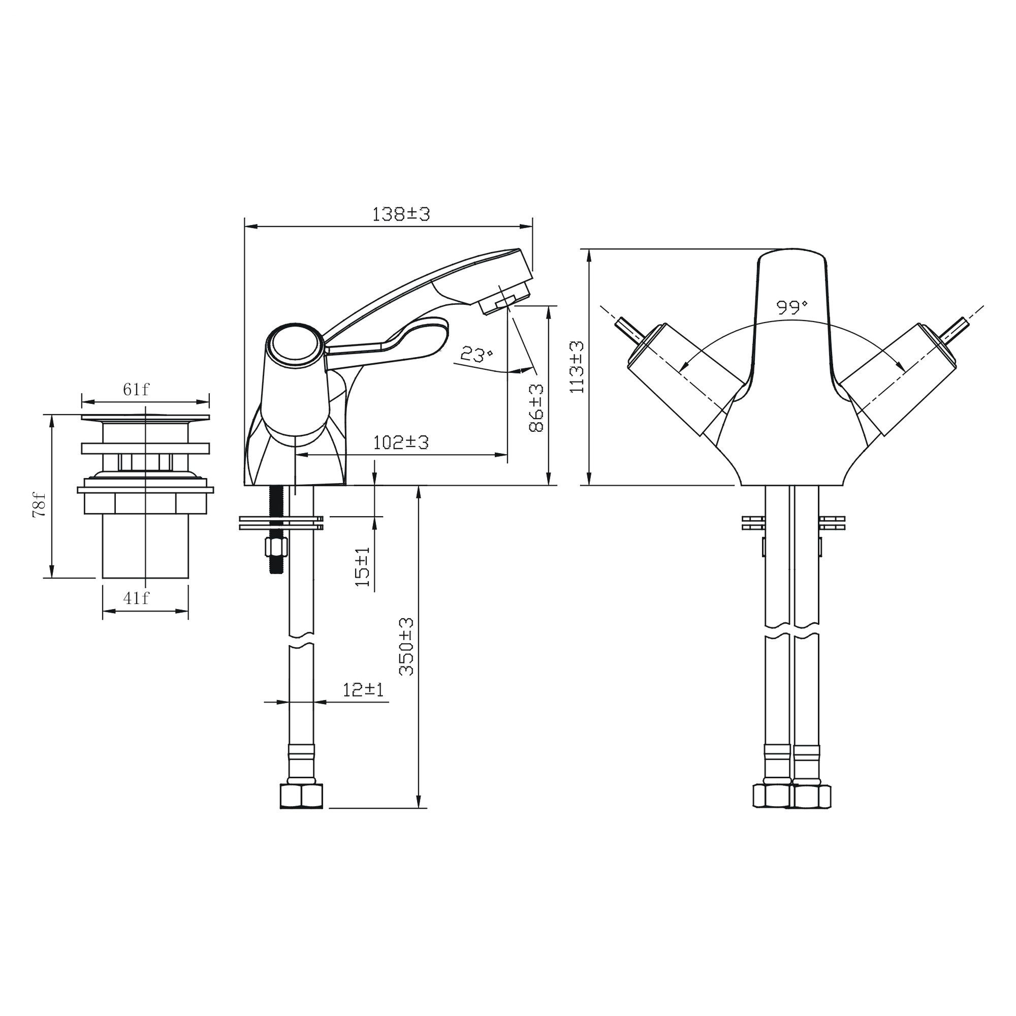 GoodHome Netley Round Basin Mono mixer Tap
