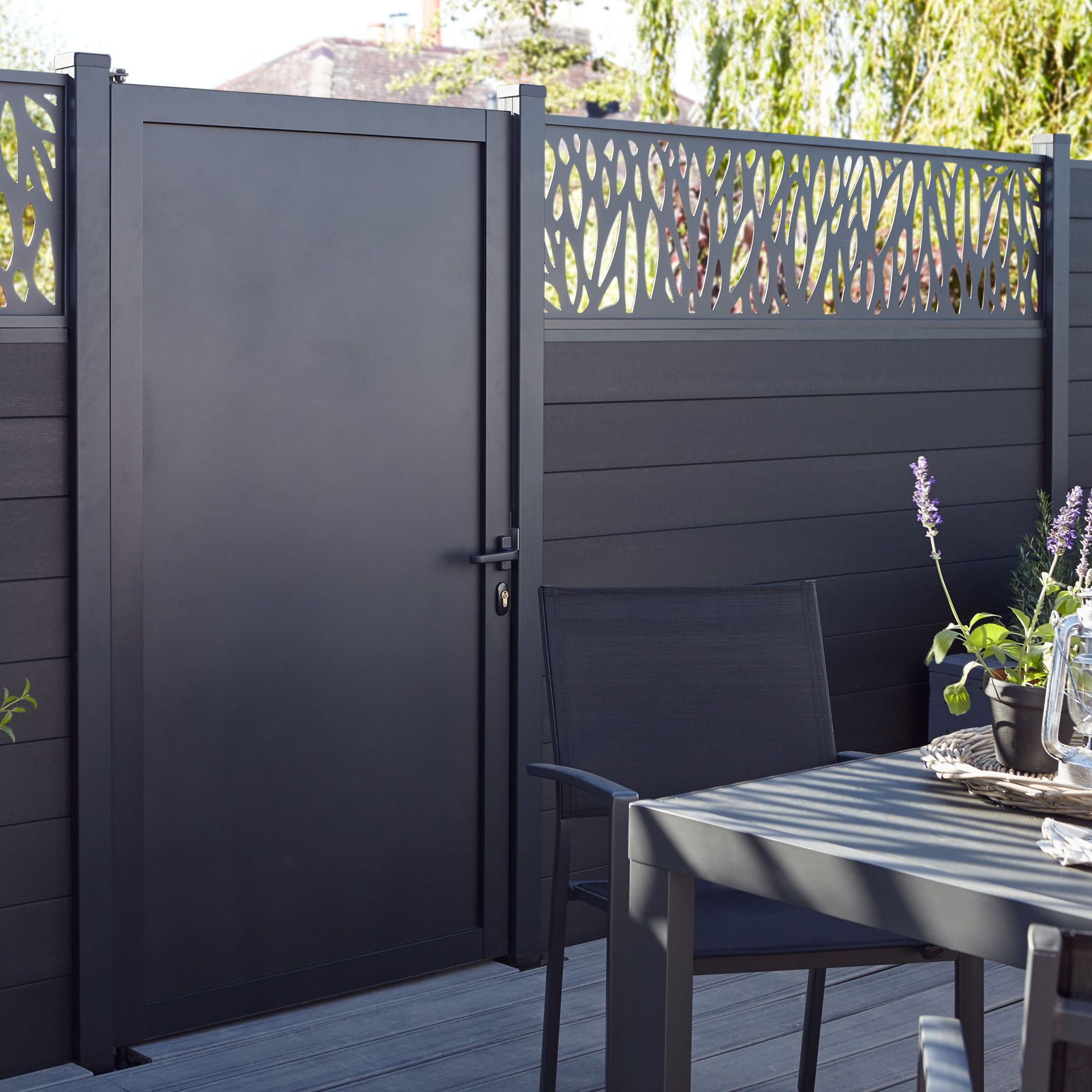 GoodHome Neva Aluminium Gate, (H)1.72m (W)0.93m