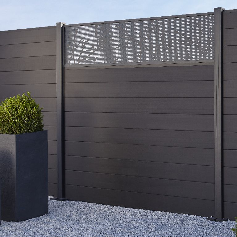 GoodHome Neva Dots 1/4 Fence panel (W)0.44m (H)1.79m