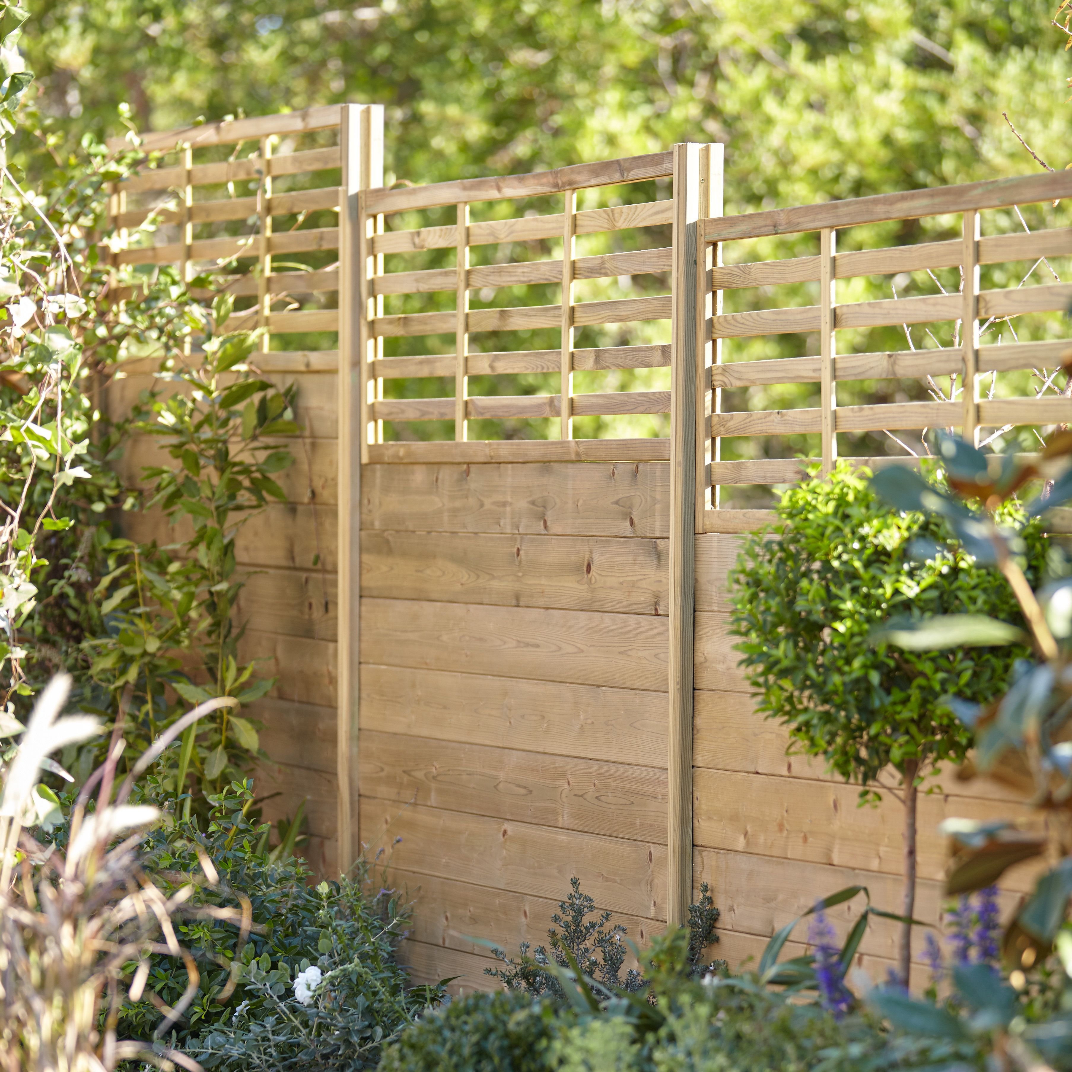 GoodHome Neva Pin Timber Trellis panel (W)179cm x (H)52cm
