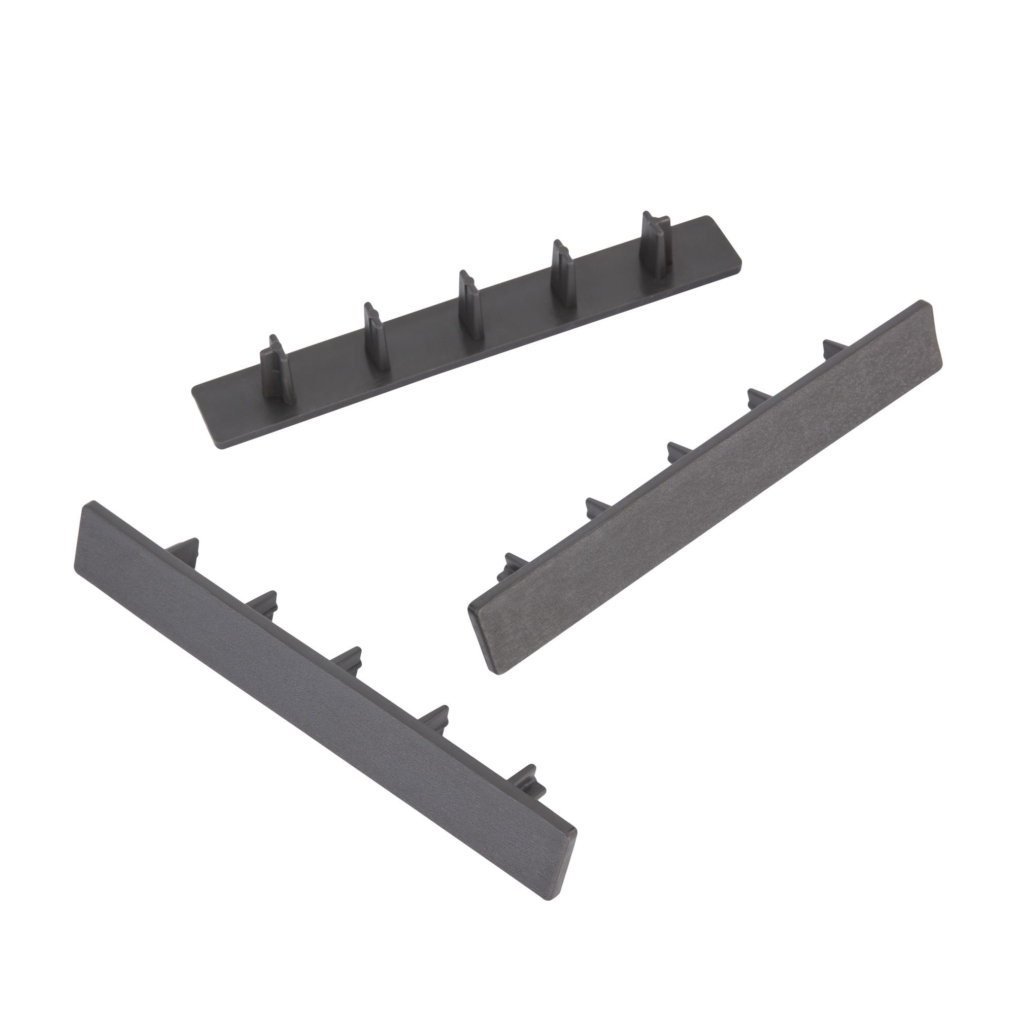 GoodHome Neva Polyethylene (PE) Deck finishing end cap Dark grey, RAL 7021 (L) 145mm (W) 21mm, Pack of 10