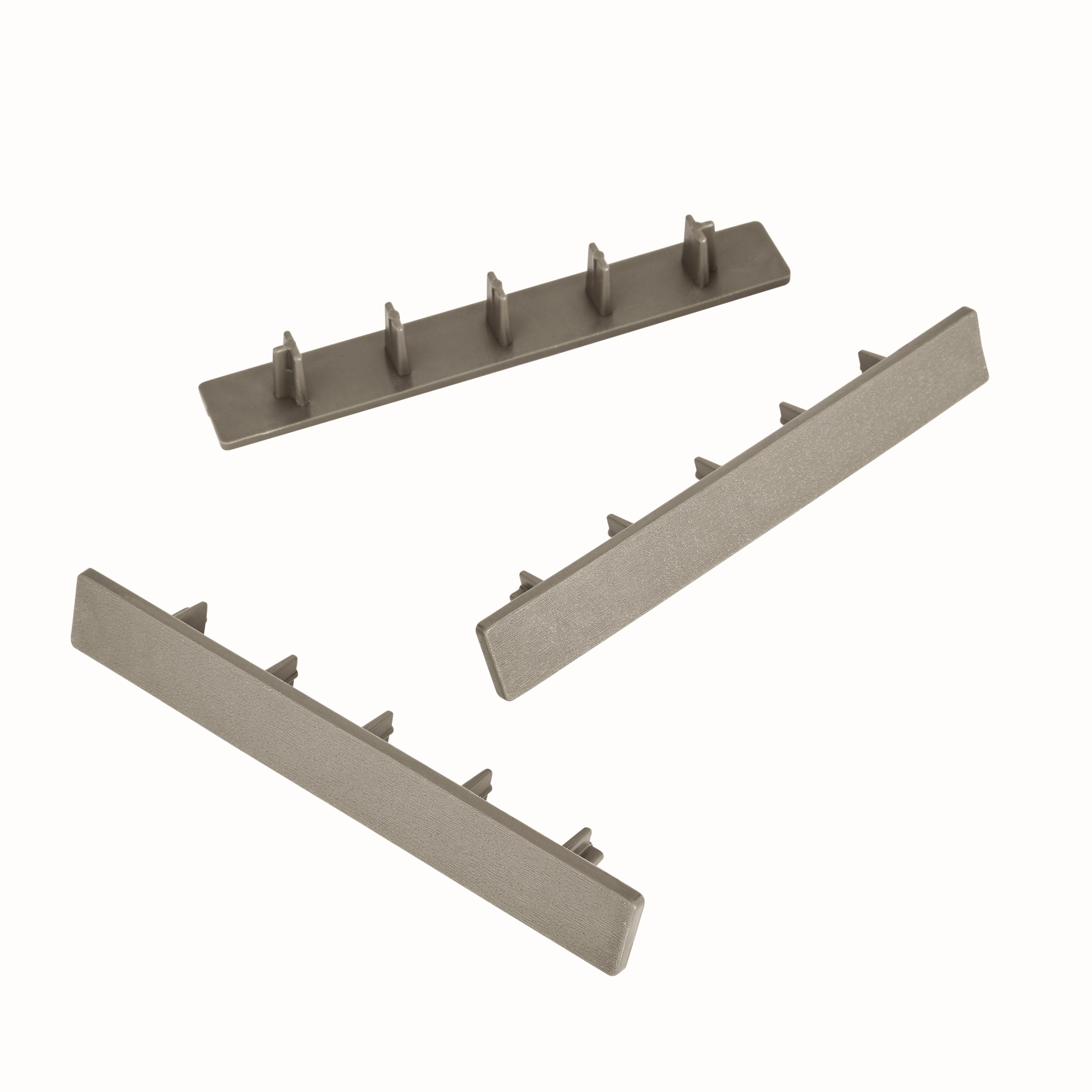 GoodHome Neva Polyethylene (PE) Deck finishing end cap Light brown, RAL 7039 (L) 145mm (W) 21mm, Pack of 10