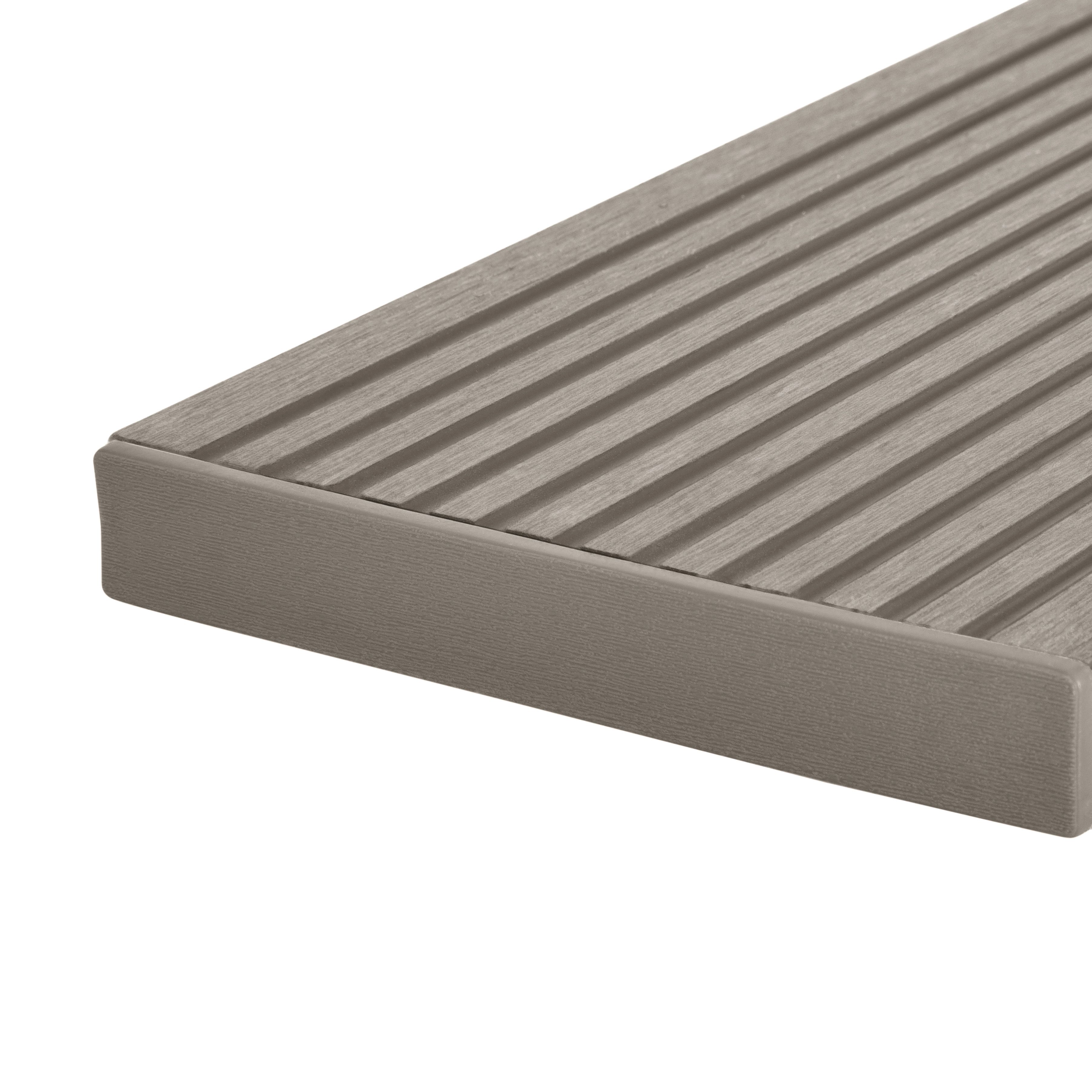 GoodHome Neva Polyethylene (PE) Deck finishing end cap Light brown, RAL 7039 (L) 145mm (W) 21mm, Pack of 10