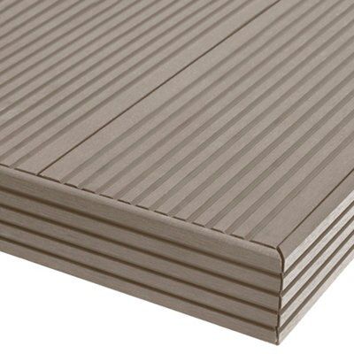 GoodHome Neva Solid Composite Finishing profile Taupe Grey (L)2200mm