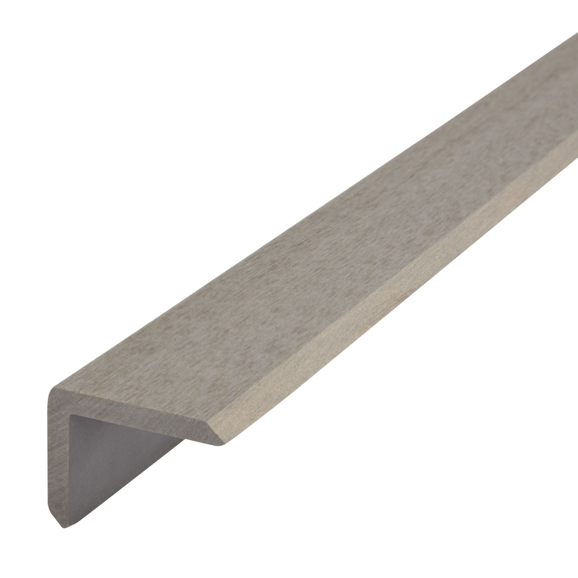 GoodHome Neva Solid Composite LShape Finishing profile Taupe Grey (L)2200mm, Pack of 2 DIY at B&Q