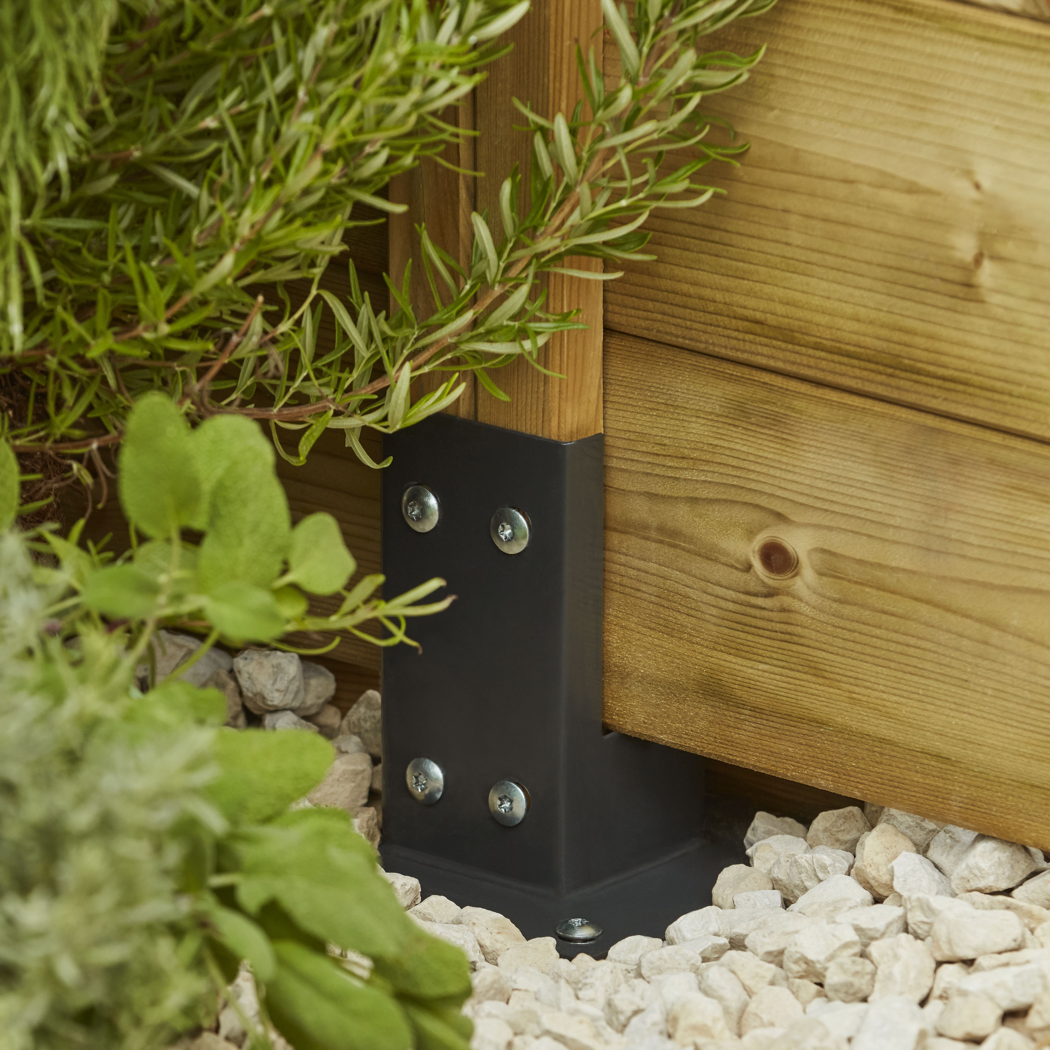 GoodHome Neva Steel Post base (W)70mm