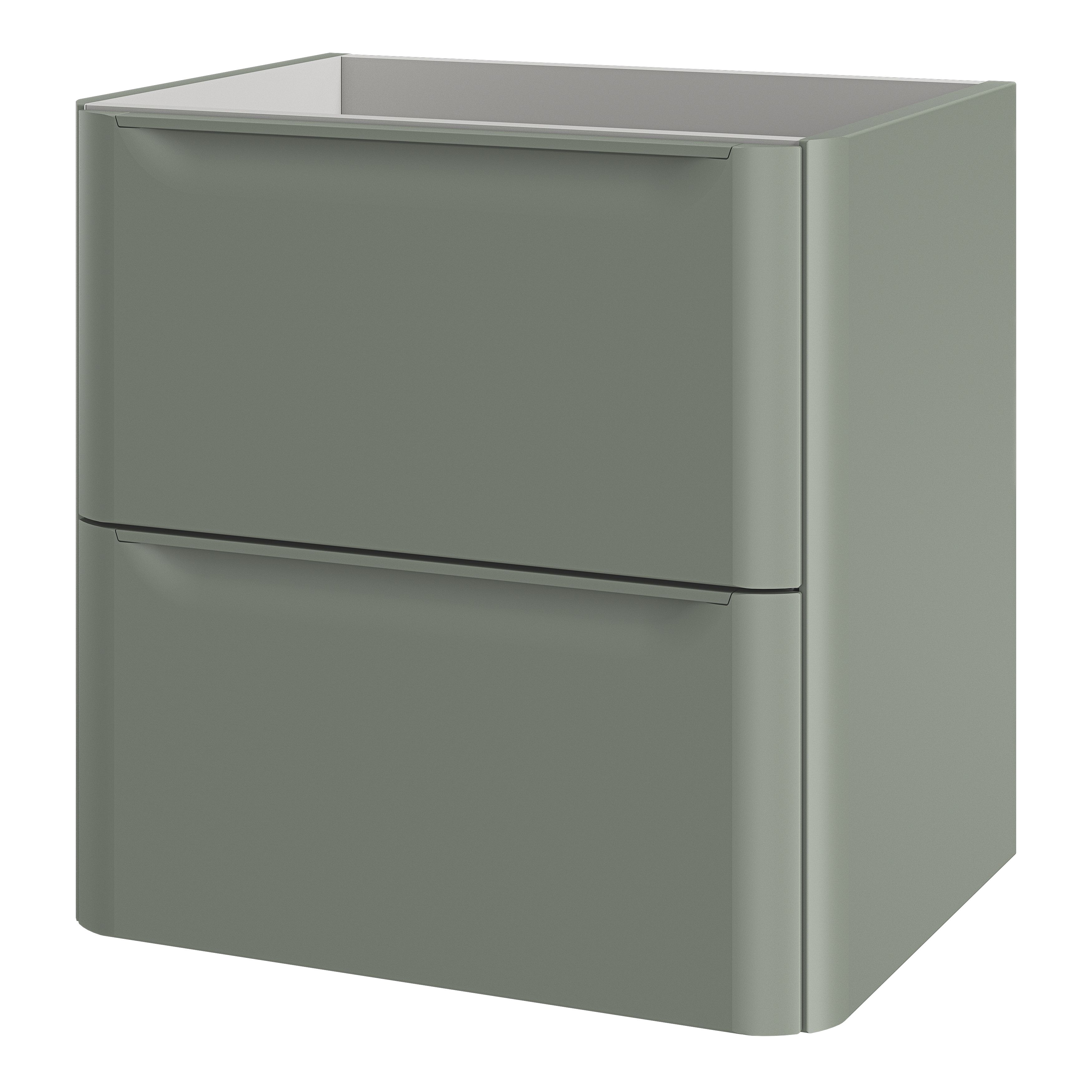 GoodHome Nevado Standard Matt Green Wall-mounted Bathroom Vanity unit (H) 600mm (W) 600mm