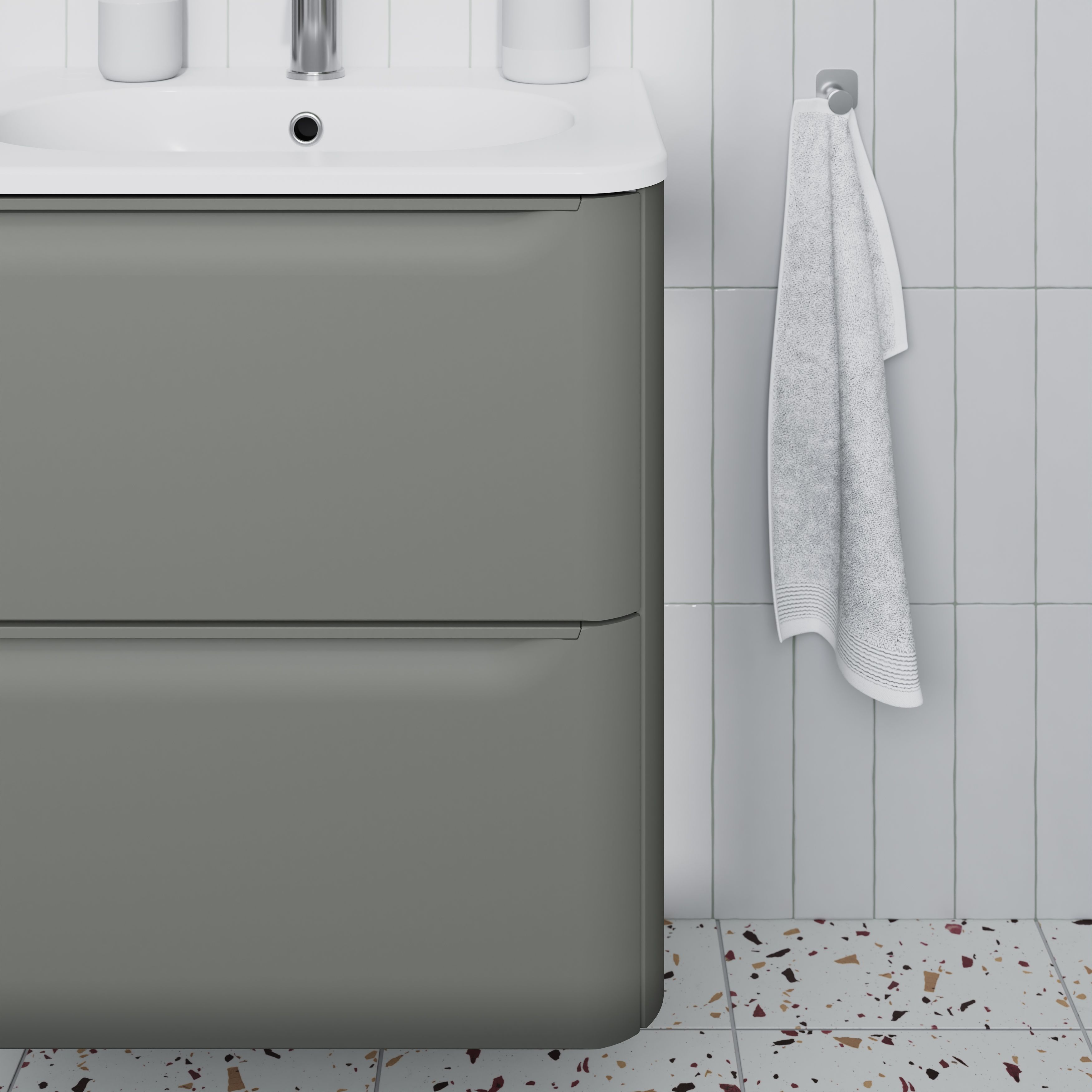 GoodHome Nevado Standard Matt Green Wall-mounted Bathroom Vanity unit (H) 600mm (W) 600mm
