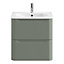 GoodHome Nevado Standard Matt Green Wall-mounted Bathroom Vanity unit (H) 600mm (W) 600mm
